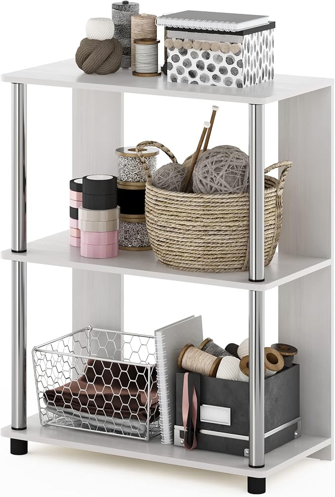 Furinno Jaya Simple Design 3-Tier Bookcase / Bookshelf / Display Rack by Furinno-FitsYourSpaceFitsYourBudget