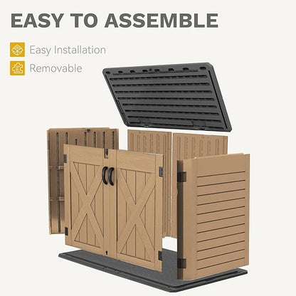 DWVO Outdoor Storage Shed, Weatherproof Resin, 35 Cu Ft Capacity, Horizontal - Image 3