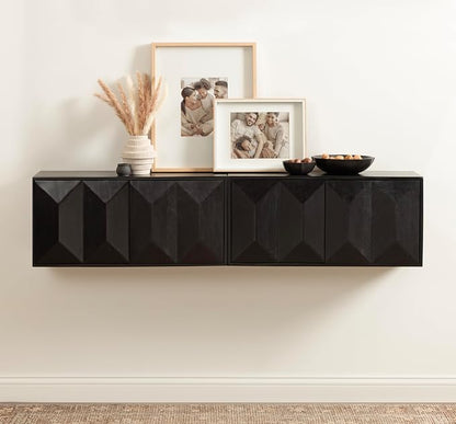 Kate and Laurel Ranier Modern Wooden Two-Door Wall Cabinet, Decorative Storage - Image 4