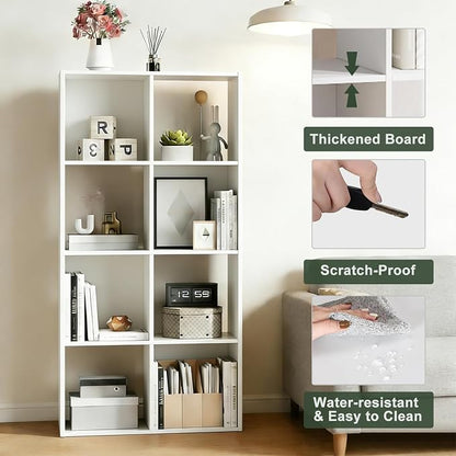 8-Cube Storage Organizer Shelf, Open Cube Bookshelf, Reversible Bookcase - Image 4