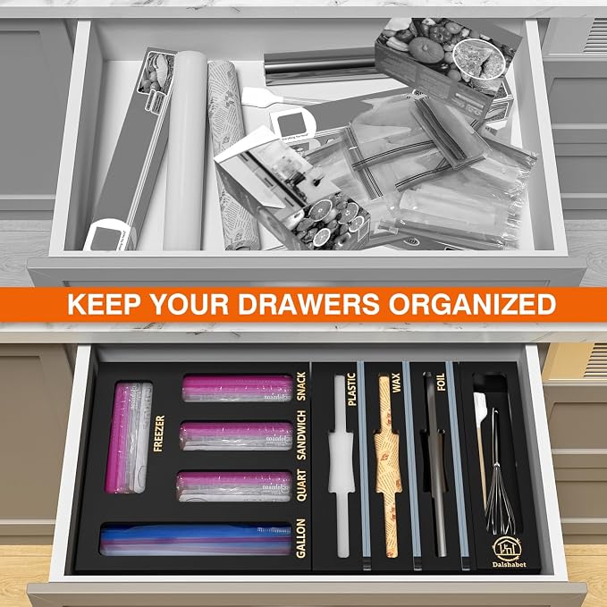 DALSHABET 9 IN1 Bamboo Storage Bag Drawer Organizer - Image 2