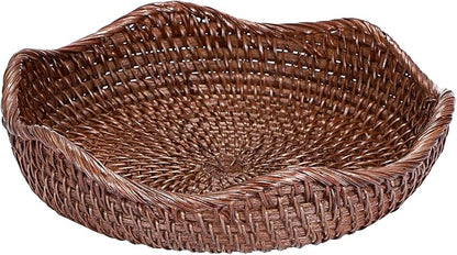 Hipiwe Decorative Key Bowl 8.5" Round Basket Bowl Handwoven Rattan Basket | by Hipiwe