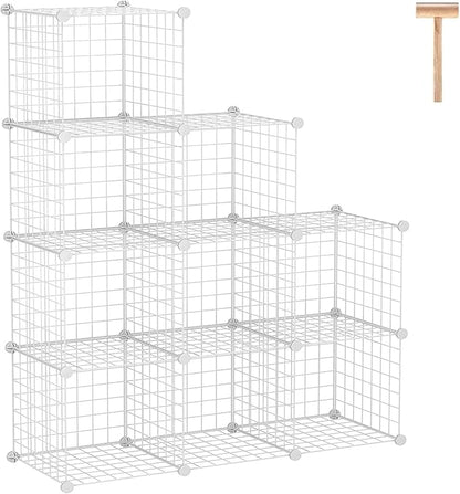 C&AHOME Wire Cube Storage, 9-Cube Organizer Metal, Wire C Grids Storage by CAHOME
