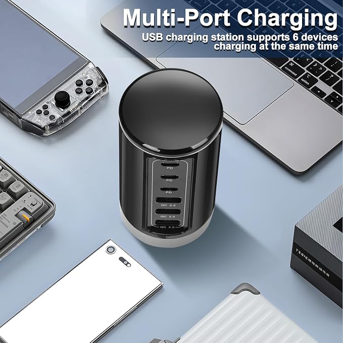 EGK USB Tower Fast Charging Station 6-Port 150W - Image 4