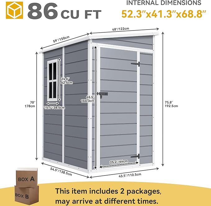 DWVO 5x4 FT Resin Storage Shed - Image 6