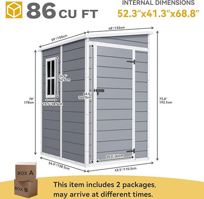 DWVO 5x4 FT Resin Storage Shed - Image 6