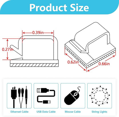 100PCS Cable Clips, Abnii Adhesive Wire Clips Cord Organizer, Strong Cable - Image 2