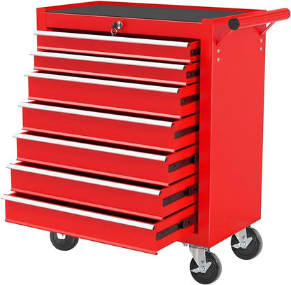 7-Drawer Rolling Tool Chest w/Drawers & Lock, Tool Storage Cabinet by Unknown