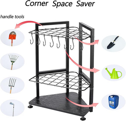 YueTong Garden Tool Organizer for Corner, Yard Tools Rack for Garage Storage - Image 4