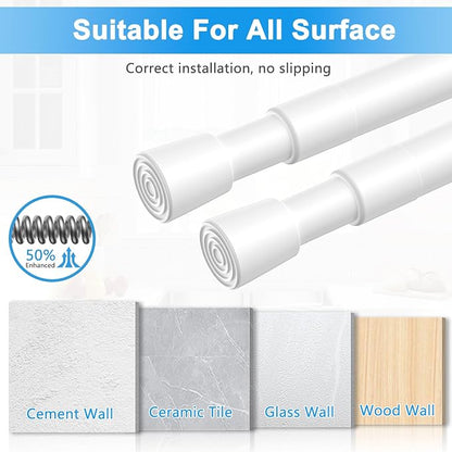 2 Pack Spring Loaded Tension Rod 48-59" Adjustable Curtain Rods No Drill - Image 6