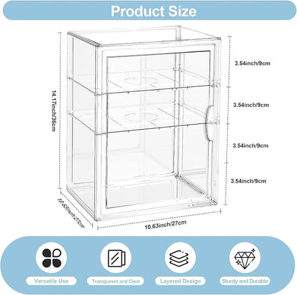 BOHOIDEE 14.17"X10.63"X10.63" Baby Bottle Organizer 3 Tier Clear Acrylic Storage - Image 2