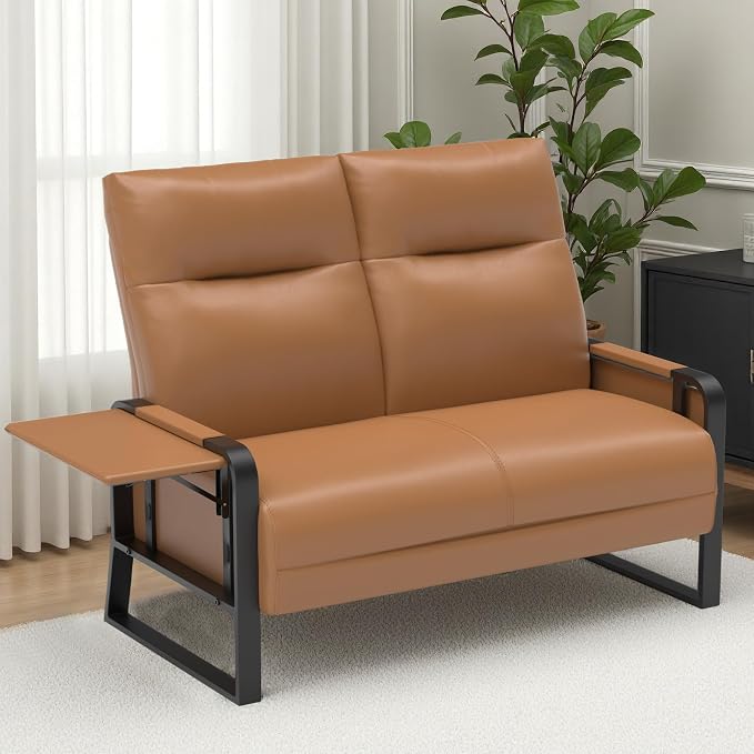 Faux Leather Loveseat, Upholstered Loveseat by Tbillionnext