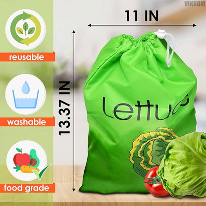 Lettuce Keeper for Refrigerator – 3-Layer Reusable Produce Storage Bags - Image 2