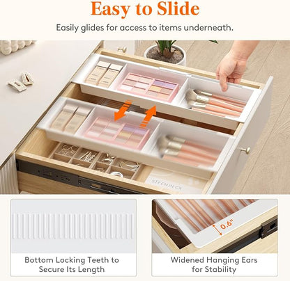 Lifewit 2 Pack Sliding Makeup Drawer Organizer Trays - Image 7