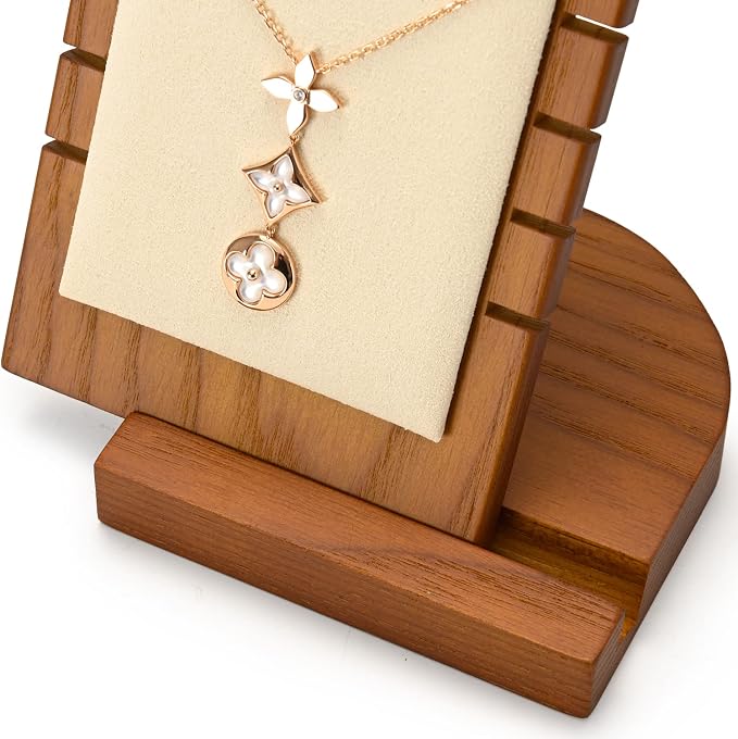 Oirlv Solid Wood Necklace Organizer Showcase Necklace Display Stand Jewelry - Image 6