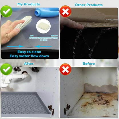 Under Sink Mat for Kitchen, Silicone Waterproof Liner, Flexible Organizer Tray - Image 5