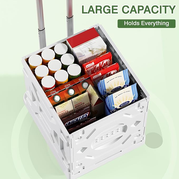 VECELO 16 GAL 2-in-1 Foldable Shopping Cart, Collapsible Utility Cart - Image 2