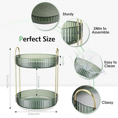 360° Rotating Makeup Organizer for Vanity, Large Capacity Bathroom Countertop - Image 2