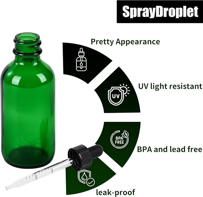 48 Pcs, 2oz Glass Dropper Bottle, Leakproof Tincture Bottles - Image 4