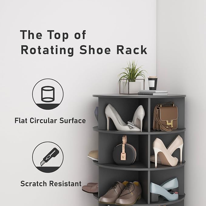 Rotating Shoe Rack Tower, 7-Tier Spinning Shoe Rack, Free Standing 360° - Image 6