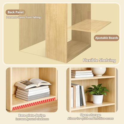 CTESNE【2026 Adjustable Shelves 5-Tier Bookcase, 71 inches, Wooden Open Display - Image 5