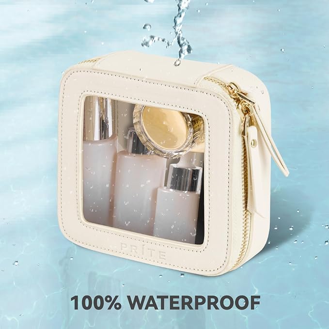 Prite Small Makeup Bag for Women Portable Clear Makeup Bag Cute Mini Waterproof - Image 5