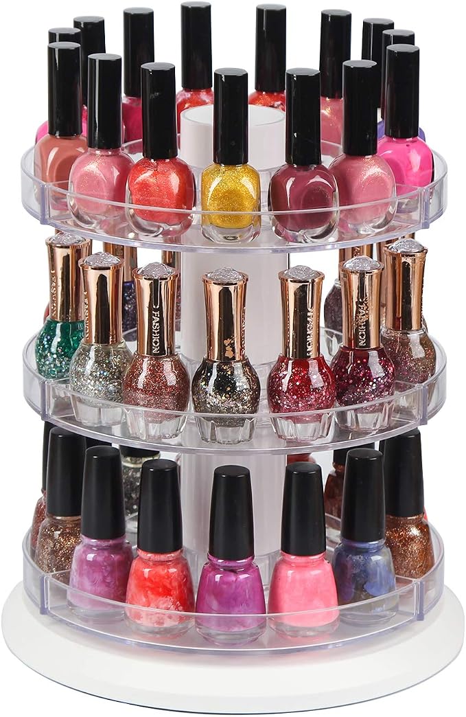 J JACKCUBE DESIGN Acrylic Rotating Nail Polish Display Stand Spinning Rack by JACKCUBEDESIGN