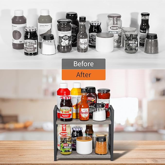 Giikin Countertop Shelf Organizer, 2 Tier Kitchen Spice Rack Organizer - Image 8