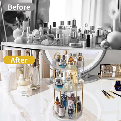 360 Rotating Makeup Organizer, 3 Tier Large Capacity Make Up Organizers and - Image 5