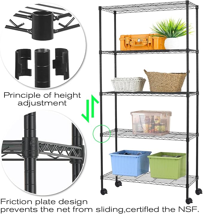 NChanmar 5-Tier Wire Shelving Unit Storage Shelves - Image 6