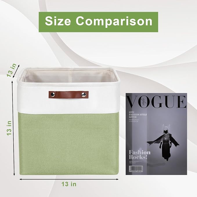 13x13 Cube Storage Bins, Collapsible Fabric Storage Box, 4 Pack Closet Baskets - Image 2