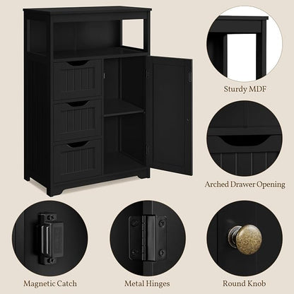 Yaheetech Bathroom Floor Cabinet, Free Standing Wooden Storage Cabinet Multiple - Image 6