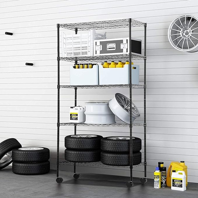 30" L×14" W×60" H Wire Shelving Unit Metal Shelf by FDW