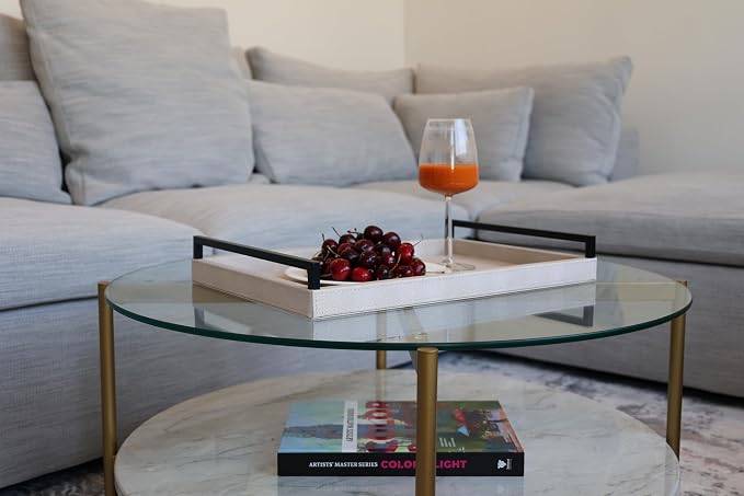 Sagala Ivory Shagreen Serving Tray - Image 3