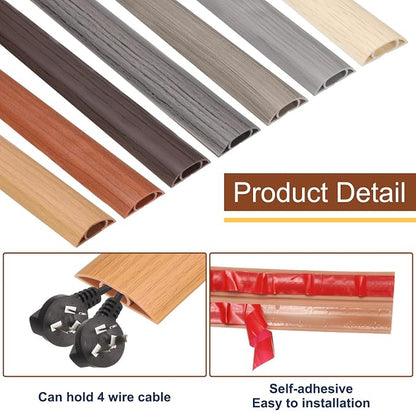 HARFINGTON 6ft Cord Cover Floor W0.6 x H0.33 Inner Channel PVC Hide Extension - Image 4