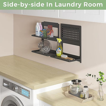 2-Tier Folding Metal Shelf Wall Mounted | Small Foldable Wall Shelf | Dorp Down - Image 7