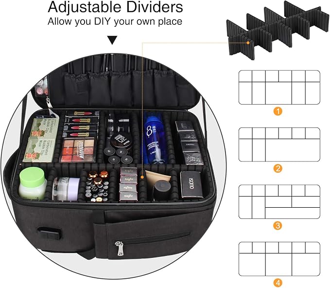 Relavel Professional Makeup Case Makeup Backpack and Makeup Brush Case - Image 3