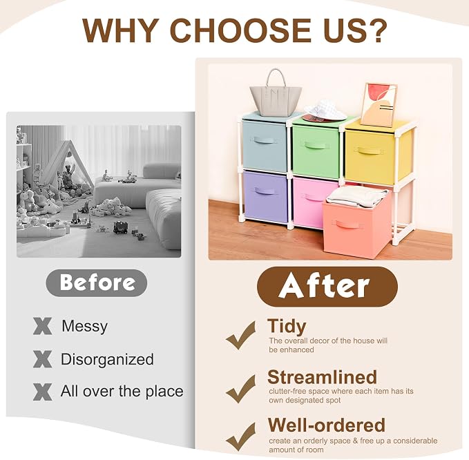 Briwooody 6 Cube Storage Organizer Bins - Image 3