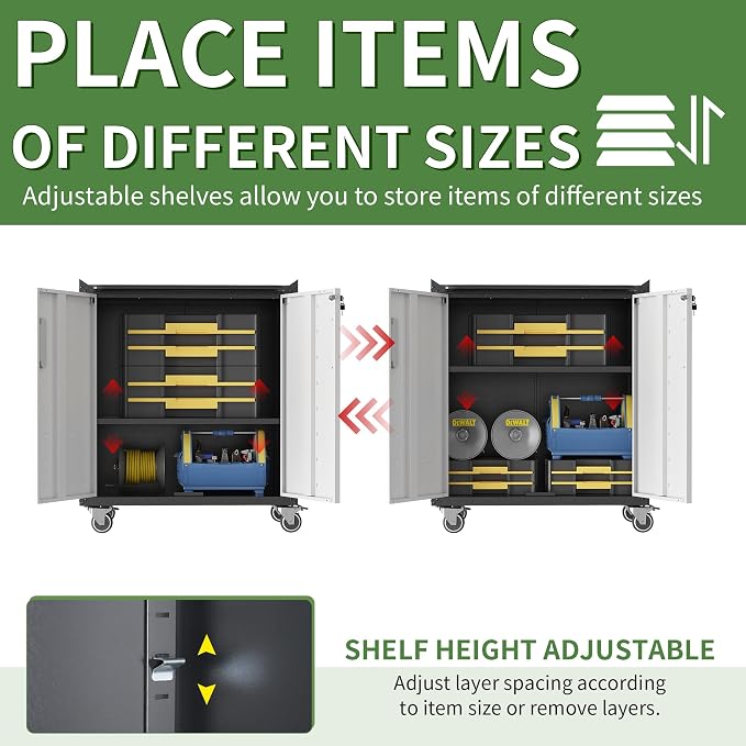 Metal Tool Cabinet, Garage Storage Cabinet System, Wall Cabinet & Locking - Image 7