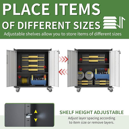 Metal Tool Cabinet, Garage Storage Cabinet System, Wall Cabinet & Locking - Image 6