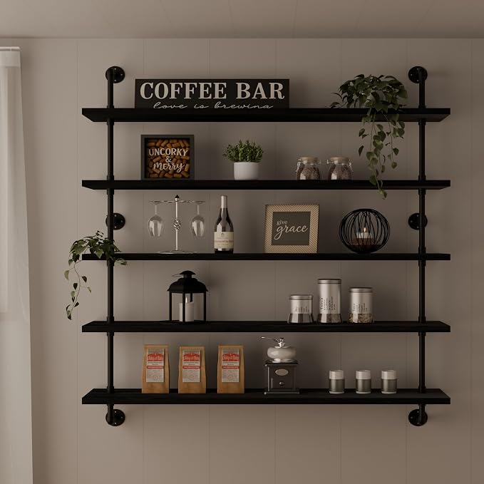 HDDFER Floating Shelves for Wall Bookshelf Industrial Pipe Shelving Shelves 48 by industrialpipeshelving