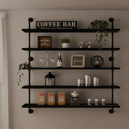 HDDFER Floating Shelves for Wall Bookshelf Industrial Pipe Shelving Shelves 48 by industrialpipeshelving
