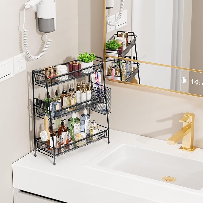 VITVITI 3-Tier Bathroom Organizer Countertop, Metal Wire Mesh Bathroom Counter - Image 3