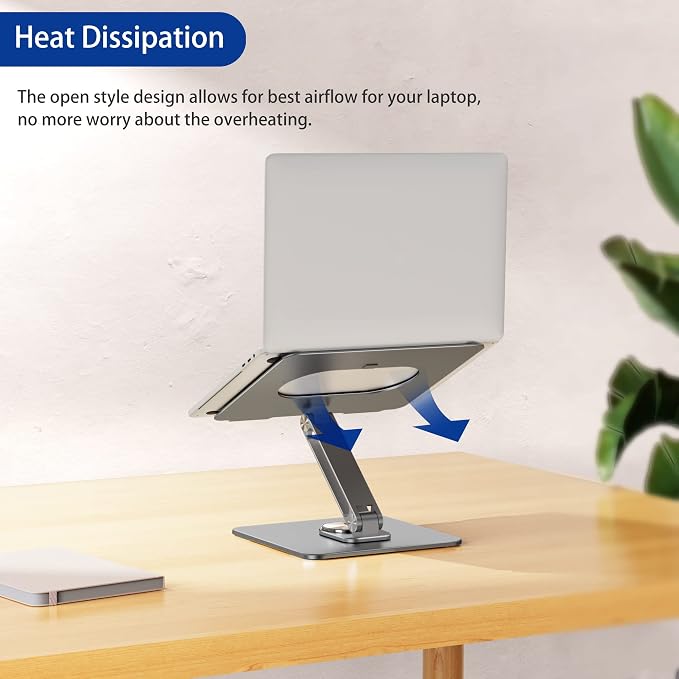 BESIGN LSX7 Laptop Stand with 360° Rotating Base, Ergonomic Adjustable Notebook - Image 6