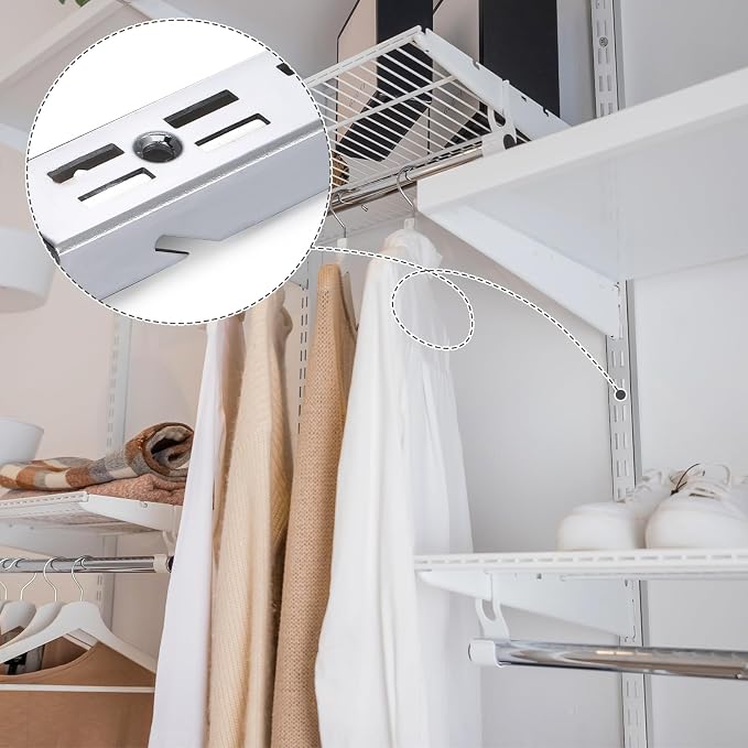 6 Pcs 47.5 Inches Shelf Rails Bracket Track Upright Closet System Hardware - Image 7