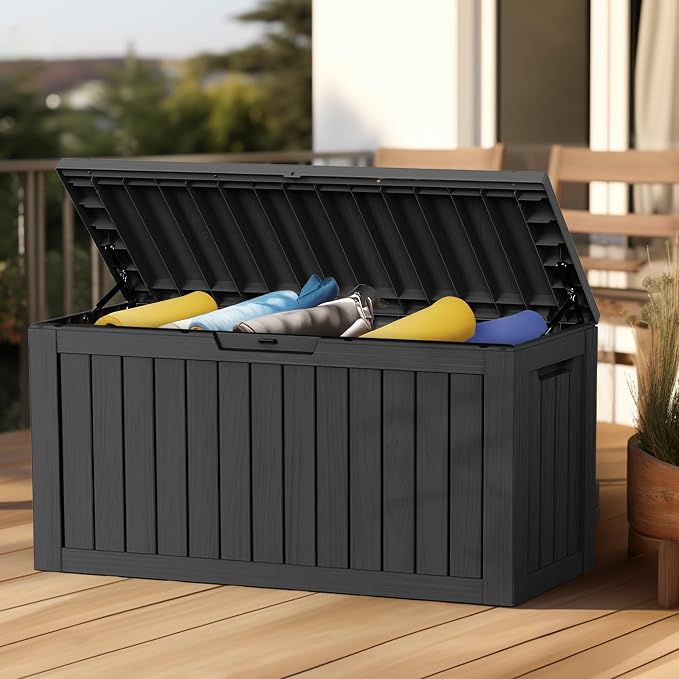 EasyUp 80 Gallon Outdoor Storage Box Waterproof, UV Resistant Resin Deck Box - Image 6