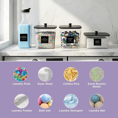 POLRAI Laundry Pod Containers and Dryer Sheet Holder and Laundry Detergent - Image 4