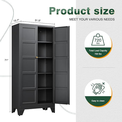 Letaya 71" H Metal Storage Cabinet - Image 2