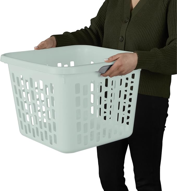 Sterilite Laundry Basket, Plastic Clothes Hamper, Large Square Bin - Image 6