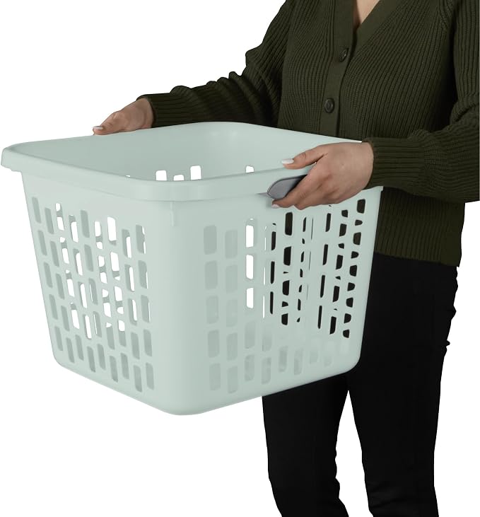 Sterilite Laundry Basket, Plastic Clothes Hamper, Large Square Bin - Image 5